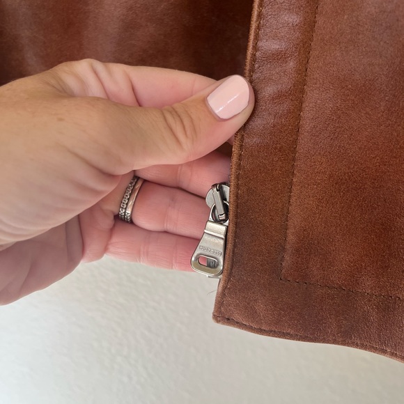 Hugo Boss Mens Lamb Leather Tan Jacket - Picture 4 of 7